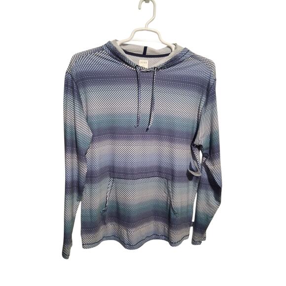 Rowm Mens size Large Striped Thin Active Hoodie  Wicking Recreation Grungecore - Picture 3 of 8